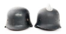 WWII GERMAN M34 FIREMAN & POLICE HELMETS