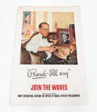 WWII US NAVY WAVES RECRUITMENT POSTER