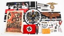 MODERN COPIES OF WWII GERMAN DAGGERS, FLAGS & MORE
