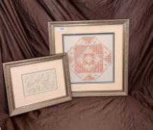 Needlework Art Design W/ Matching Frames