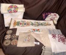 Needlework table Cloth, Runners, & Coasters