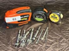 Drill Bits and 3 Tape Measures