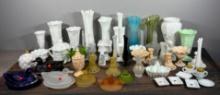 Lot of Vintage Multi-Colored Westmoreland Glass Including Milk Glass and More!
