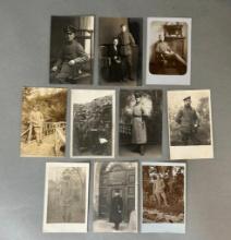 WWI Imperial German Postcard Lot 10 Real Photo Postcard RPPC - inc. Machine Gun in Trench