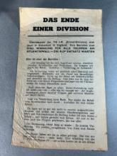 WWII Allied Propaganda Leaflet Dropped on German troops after D-Day re German 716th Infantry Div.