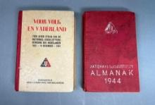 WWII Dutch NSB Book Lot "Voor Volk En Vaderland" and "Nationaal Socialistische Almanak 1944"