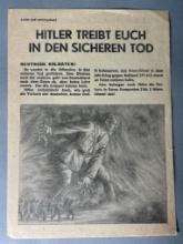 WWII Russian Propaganda Leaflet Safe Conduct Pass Dropped on German Troops