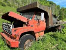 GMC 6500 truck V8 5 & 2 sp, 16' stake with steel dump