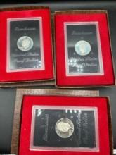 (3) proof Ike dollars - (2) 1972 40% silver - (1)1973