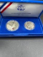 1986 proof liberty silver dollar and half dollar set