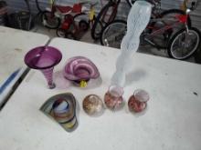 Art Glass Vase, Hat,