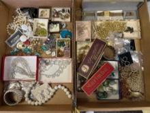 2 Boxes of Assorted Costume Jewelry