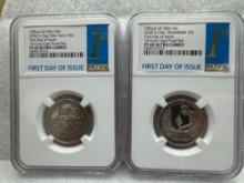 2020s Graded First Day Issue Quarters PF69 Ultra Cameo bid x 2