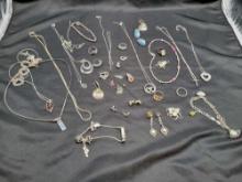 Huge lot of sterling jewelry with gemstones