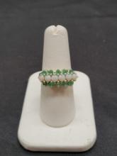 Sterling and opal/emerald ring, size 7