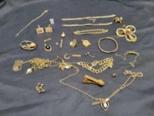 Large lot of gold filled jewelry, 123g