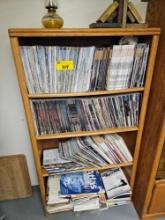 Bookcase with magazines