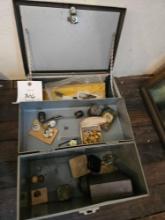 Costume jewelry, metal boxes, old photos