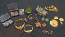 Costume Jewelry Earrings pins watches and bracelet