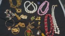 Costume Jewelry lot necklaces pins pendants