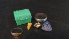 Sterling Silver ring , Childs ring and gold filled tooth lot
