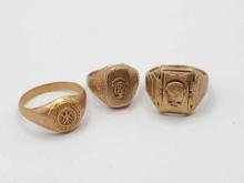 (3) vintage 10k gold rings