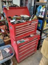 Craftsman tool box with wrenches, tools, hardware