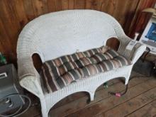 4 pc Wicker set w/ Sofa, 2 Chairs and Stand