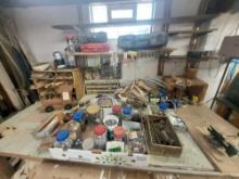 Contents of Workbench - Hardware, Organizers, Wood Items, Empty Tool Cases, & more