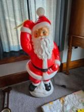 Vintage Blown Plastic Light-Up Santa