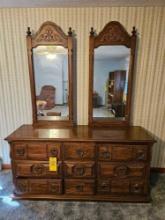 Double Mirror Solid Wood Dresser