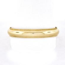 Classic 14k Yellow Gold 3.8mm Domed Polished w/ Milgrain Stack Wedding Band Ring