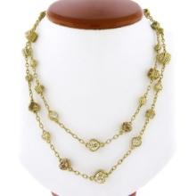 Judith Ripka 18k Gold 35" Diamond & Multicolor Stone Hearts By the Yard Necklace