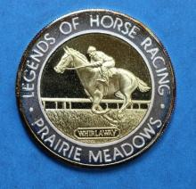 Prairie Meadows Casino 999 Fine Silver Collector's Series Coin Horse Racing Whirlaway