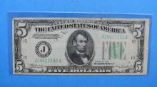 1934 Federal Reserve Bank Note Five Dollar Bill $5