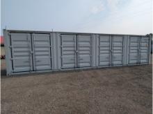 40' High Side Shipping Container w/ 4 Side Doors