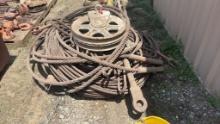 Pallet of Heavy Duty Wire Rope Sling w/Pulley