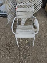 Lot of 14 Stackable Patio Chairs w/Rolling Cart