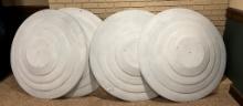 Lot Of 4 White Painted Metal Discs "Ready For Your Painting Project"