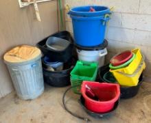 Assortment Of Hardshell Plastic Horse/Animal Feed Containers