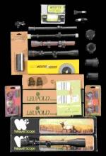LOT OF ASSORTED SCOPES, SCOPE BOXES,