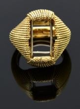 HEAVY 18KT GOLD RING GUARD SIGNED WEBB.