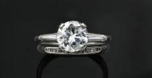 1.50CT SOLITAIRE DIAMOND AND PLATINUM WEDDING RING