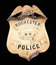 GOLD 1886 POLICE BADGE FROM ROCHESTER, NEW