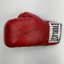 Autographed/Signed Oscar De La Hoya Red Everlast Boxing Glove Beckett BAS COA
