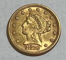 1878 Gold Quarter Eagle $2.5 Liberty Head AU