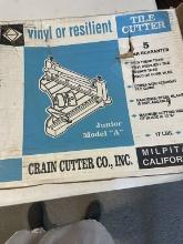 Crain Vinyl Or Resilient Tile Cutter Junior Model A