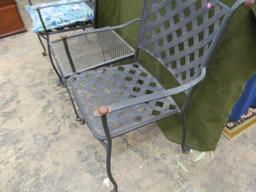 Pair Heavy Iron Patio Chairs w/ Small Table