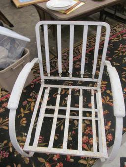 Heavy 1950's Spring Steel Patio Chair