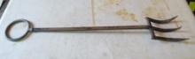 Iron Fireplace Fork w/ Brass Handle